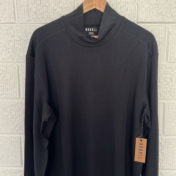 NOBULL Men's Blended Merino Wool Mock Neck Long Sleeve Shirt Black XXL NWT - Picture 5 of 10